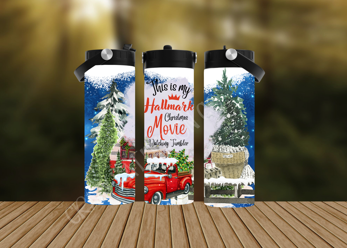 CUSTOMIZABLE THIS IS MY HALLMARK MOVIE WATCHING TUMBLER HOT AND COLD TUMBLERS - Crazy Kat Design Co