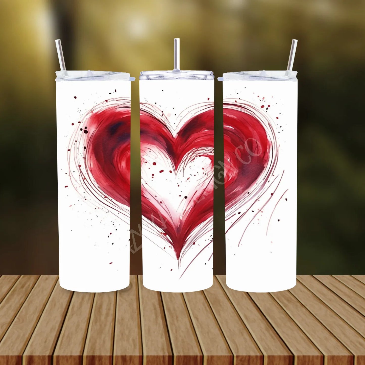 CUSTOMIZABLE HEARTS HOT AND COLD TUMBLERS - Crazy Kat Design Co