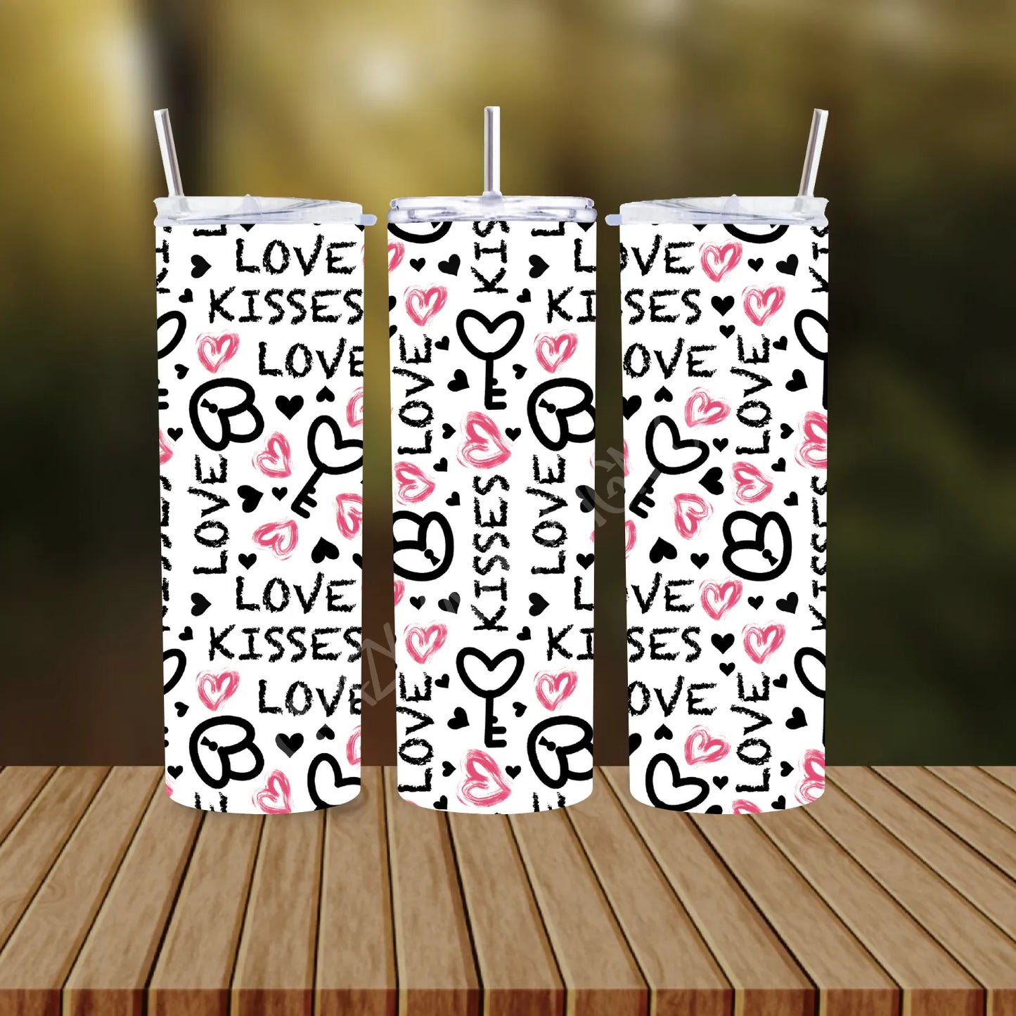 CUSTOMIZABLE LOVE HEARTS HOT AND COLD TUMBLERS - Crazy Kat Design Co