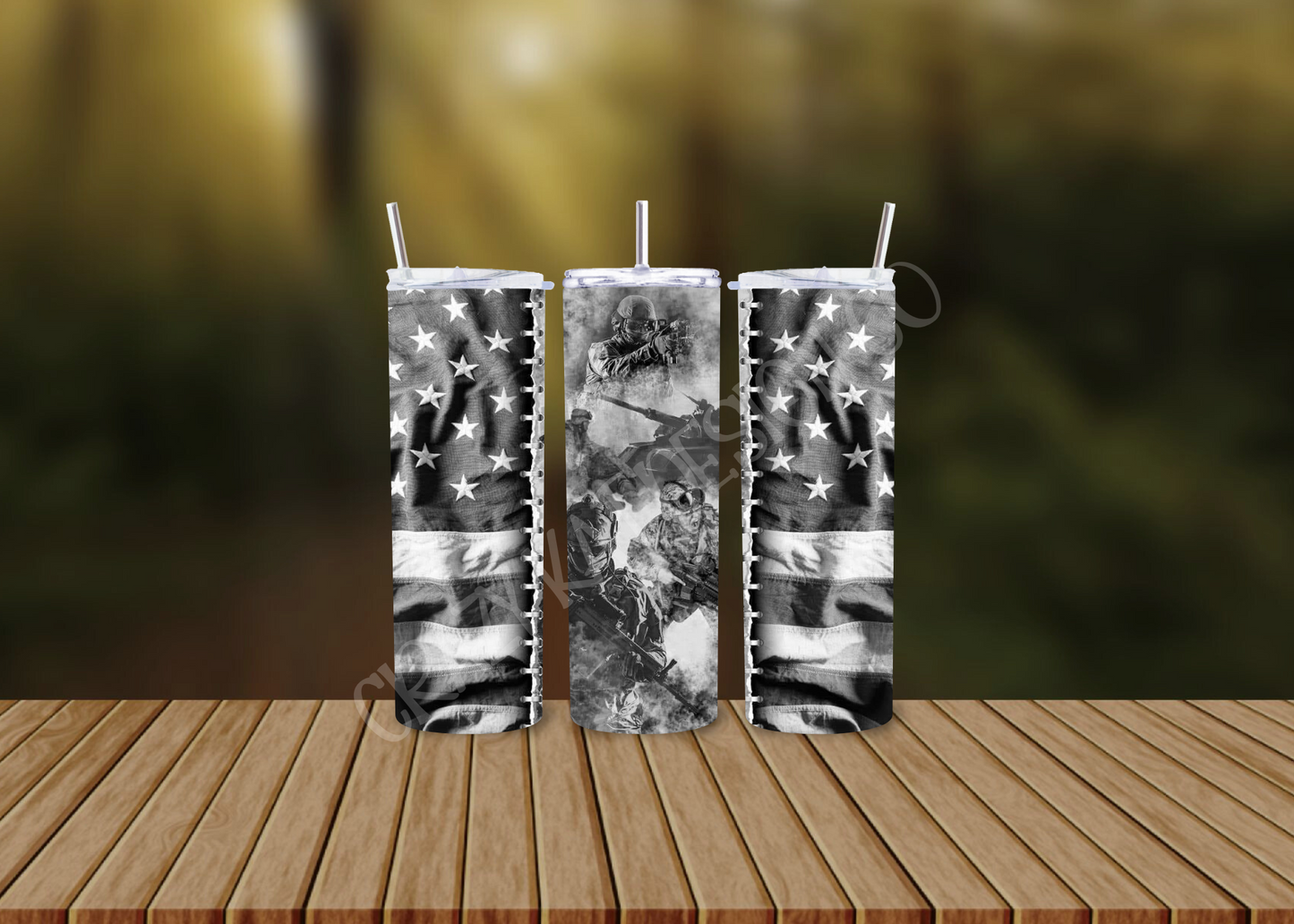 CUSTOMIZABLE US. ARMY AMERICAN FLAG HOT AND COLD TUMBLERS - Crazy Kat Design Co