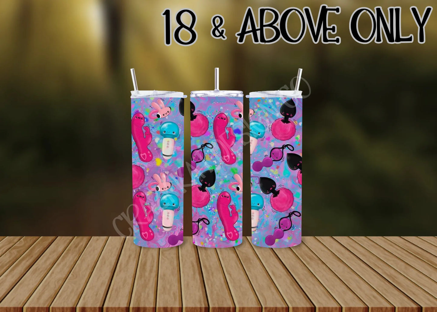 18+ CUSTOMIZABLE ADULT TOY HOT AND COLD TUMBLERS - Crazy Kat Design Co