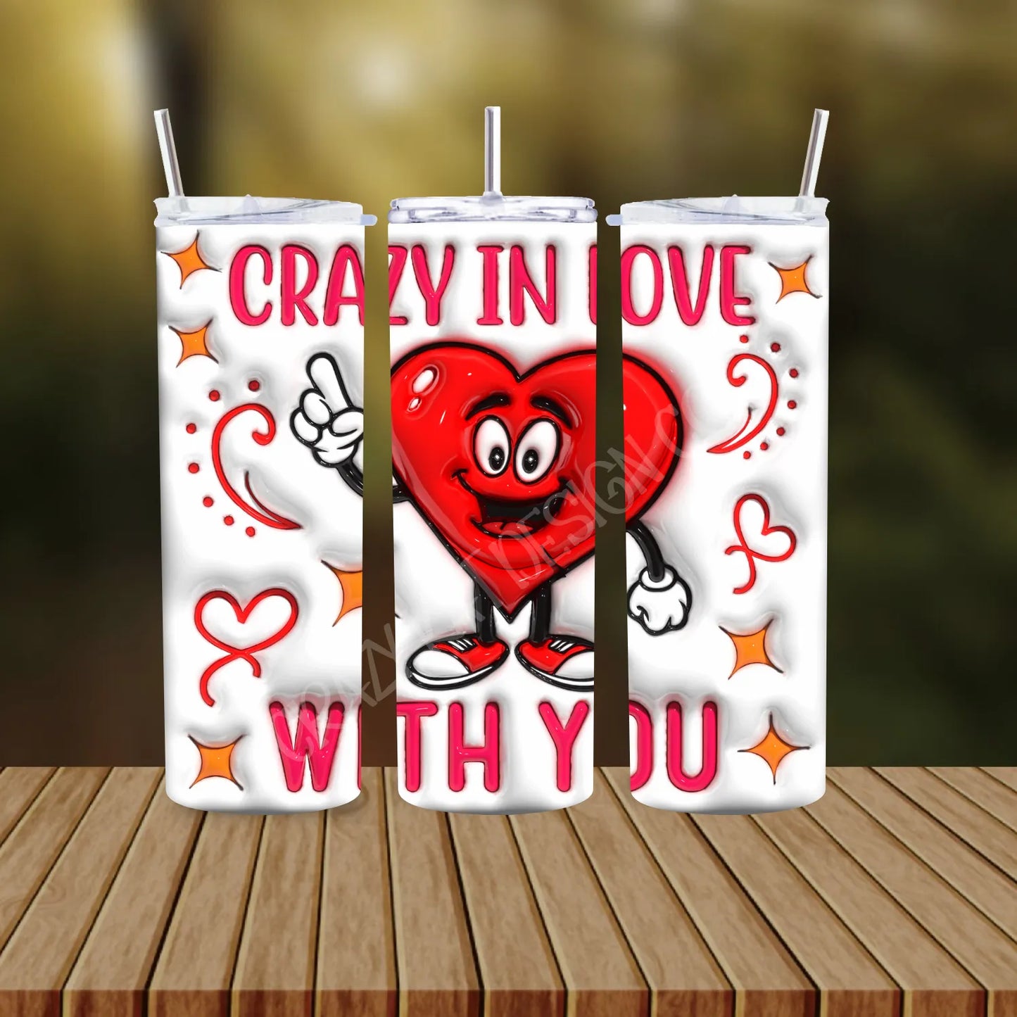 CUSTOMIZABLE CRAZY IN LOVE WITH YOU HOT AND COLD TUMBLERS - Crazy Kat Design Co