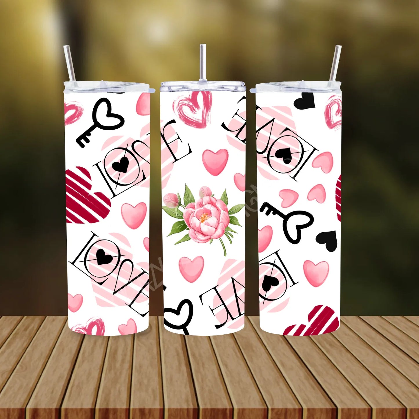 CUSTOMIZABLE LOVE HEARTS HOT AND COLD TUMBLERS - Crazy Kat Design Co