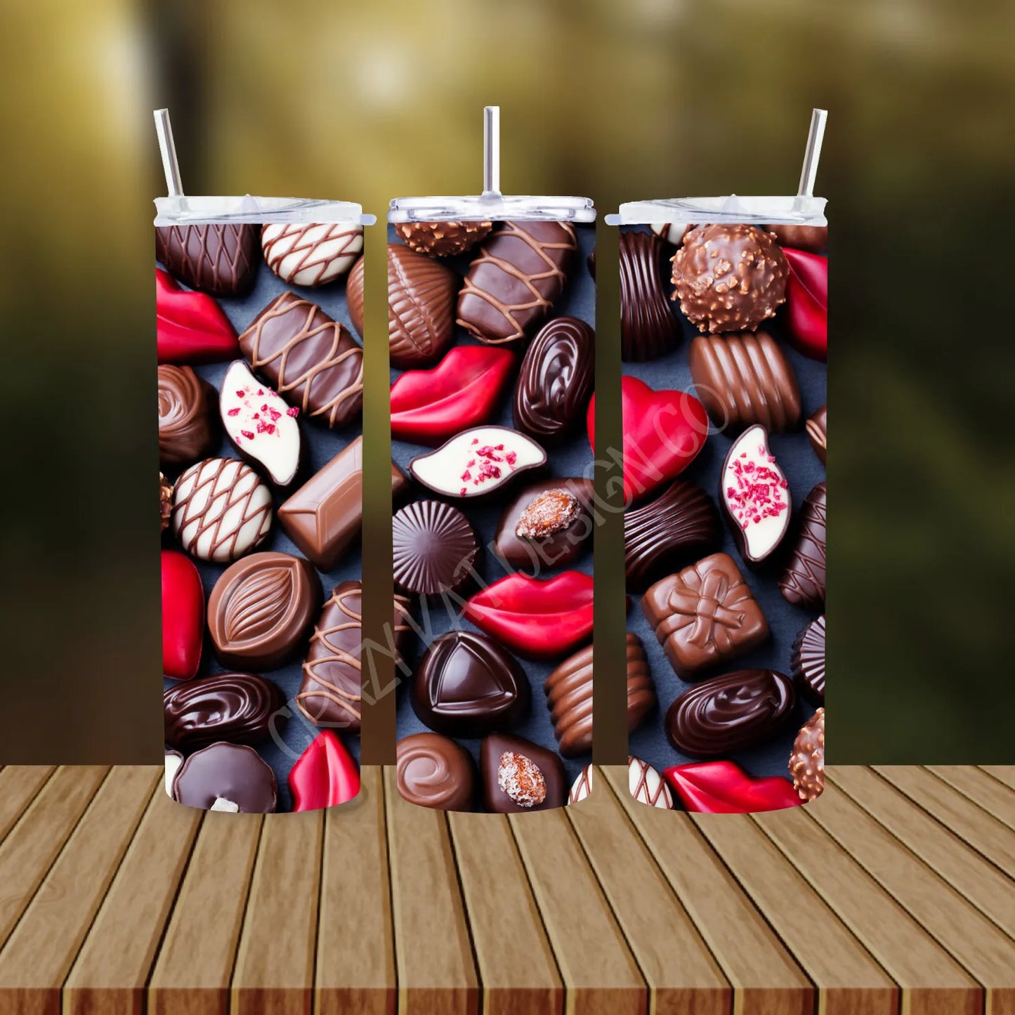 CUSTOMIZABLE CHOCOLATE BOX HAPPY VALENTINES DAY HOT AND COLD TUMBLERS - Crazy Kat Design Co