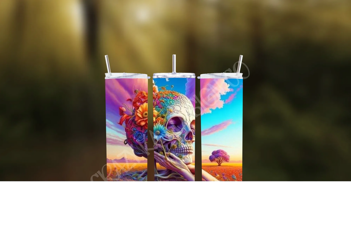 CUSTOMIZABLE SKULLS IN HANDS HOT AND COLD TUMBLERS - Crazy Kat Design Co