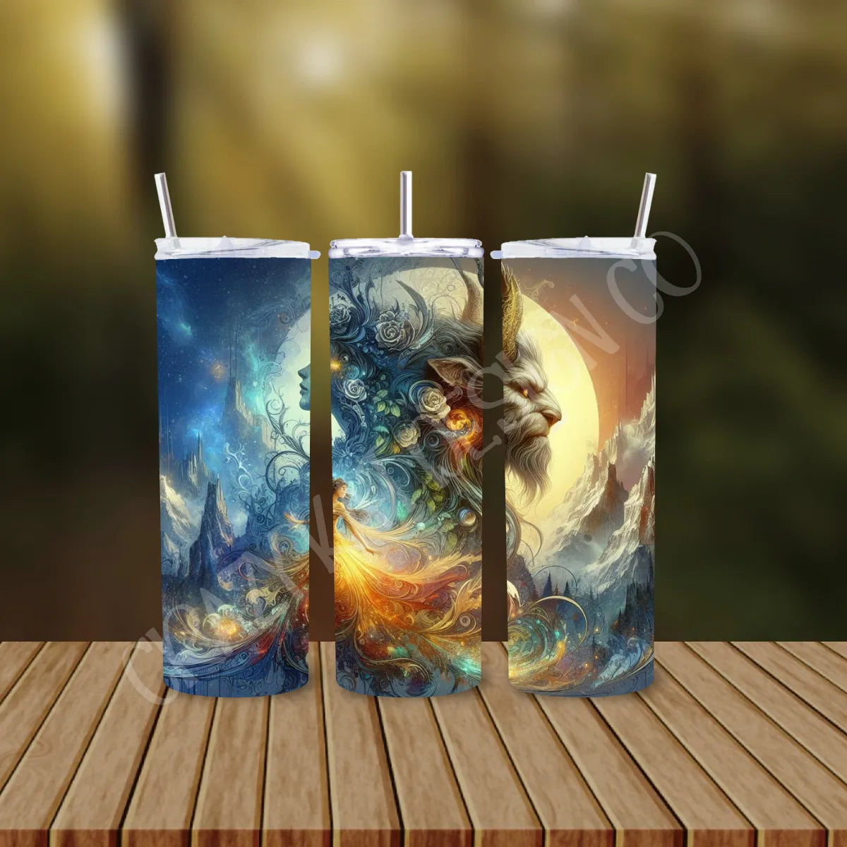 CUSTOMIZABLE BEAUTY AND THE BEAST HOT AND COLD TUMBLER - Crazy Kat Design Co