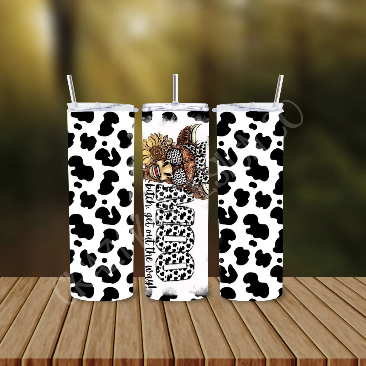 CUSTOMIZABLE MOO BITCH GET OUT THE WAY HOT AND COLD TUMBLER - Crazy Kat Design Co