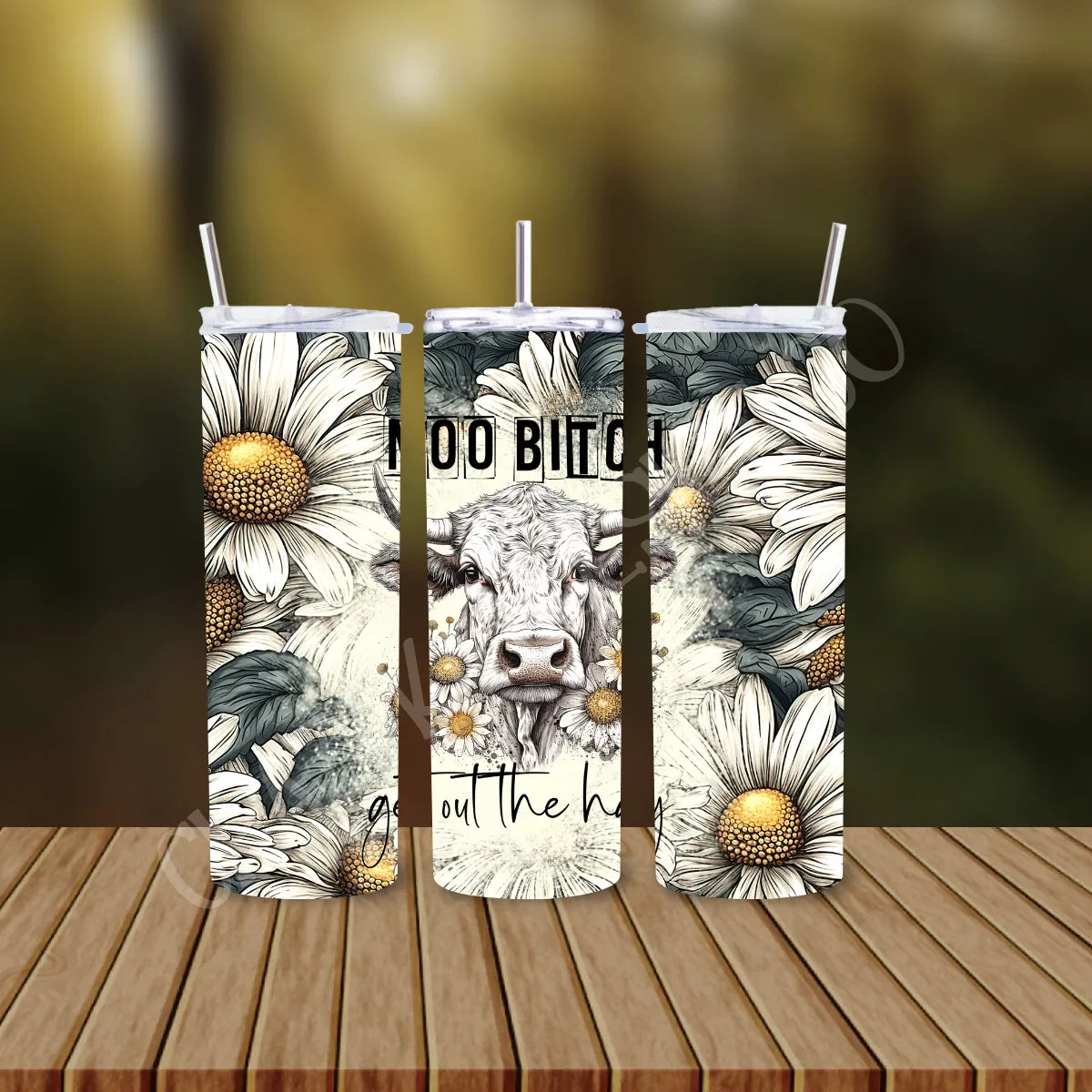 CUSTOMIZABLE MOOO BITCH GET OUT THE HAY HOT AND COLD TUMBLER - Crazy Kat Design Co
