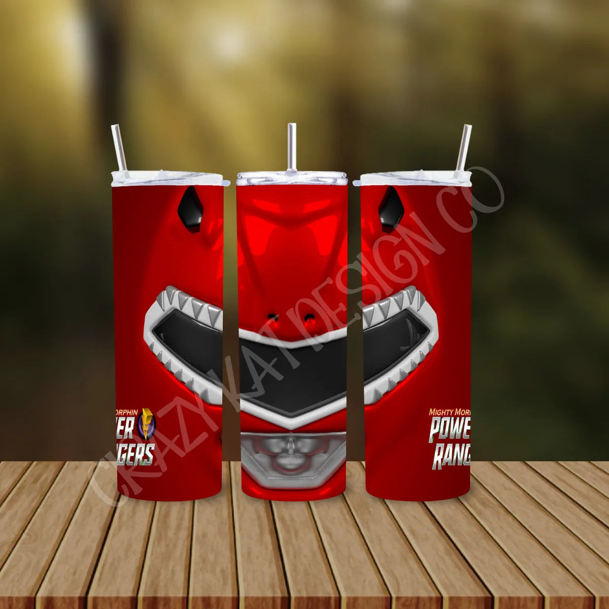 CUSTOMIZABLE RED POWER RANGERS HOT AND COLD TUMBLER - Crazy Kat Design Co