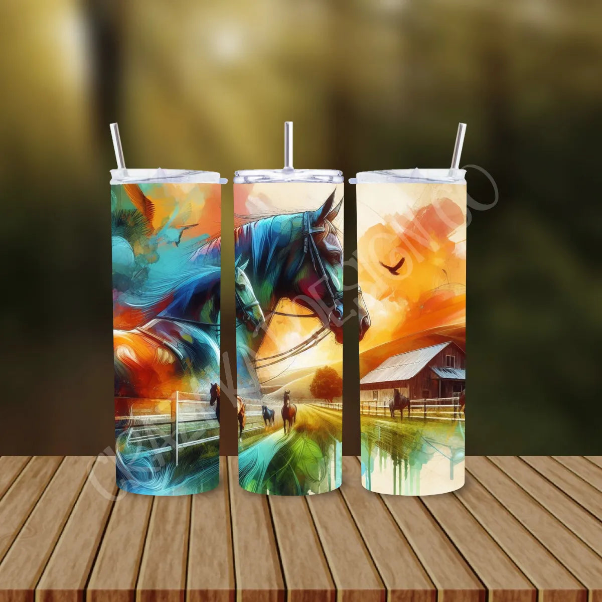 CUSTOMIZABLE HORSE HOT AND COLD TUMBLER - Crazy Kat Design Co