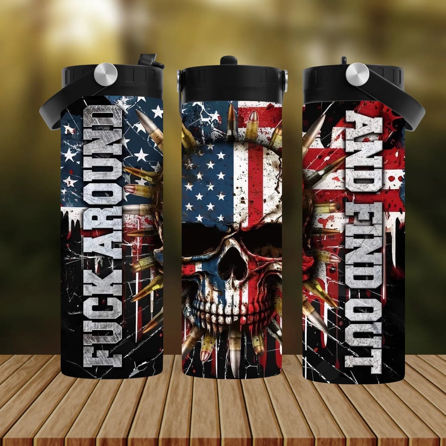 CUSTOMIZABLE F*CK AROUND AND FIND OUT SKULL HOT AND COLD TUMBLER - Crazy Kat Design Co