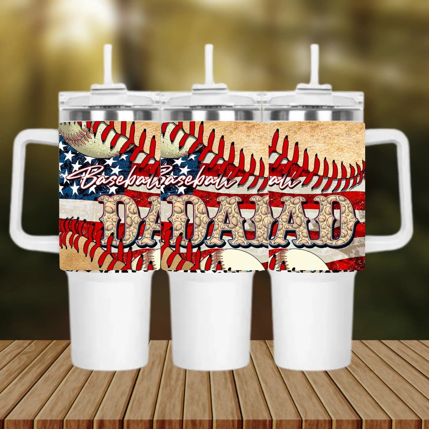 CUSTOMIZABLE BASEBALL DAD HOT AND COLD TUMBLER - Crazy Kat Design Co