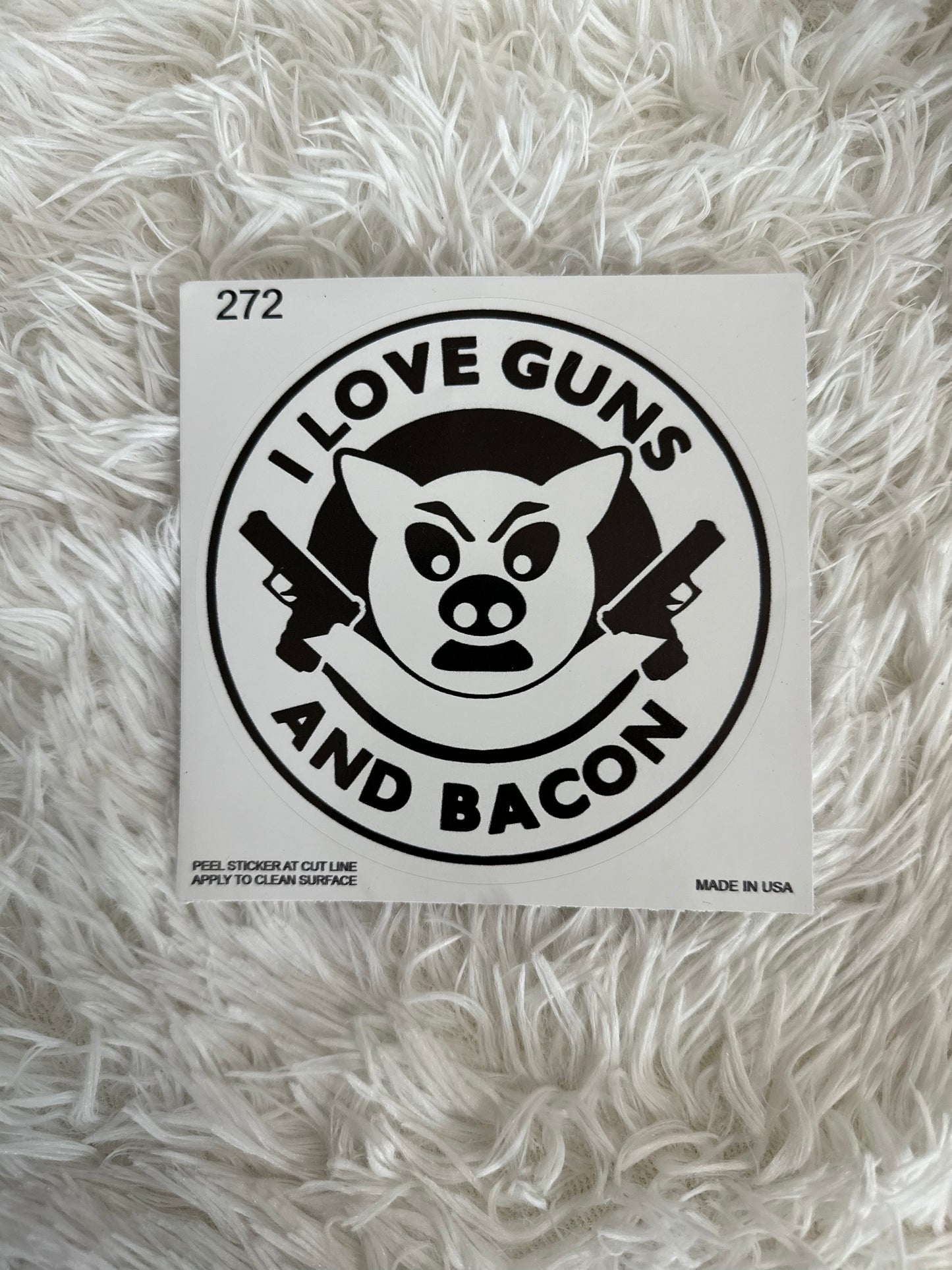I LOVE GUNS AND BACON DYE CUT BUMPER/ WINDOW STICKER - Crazy Kat Design Co