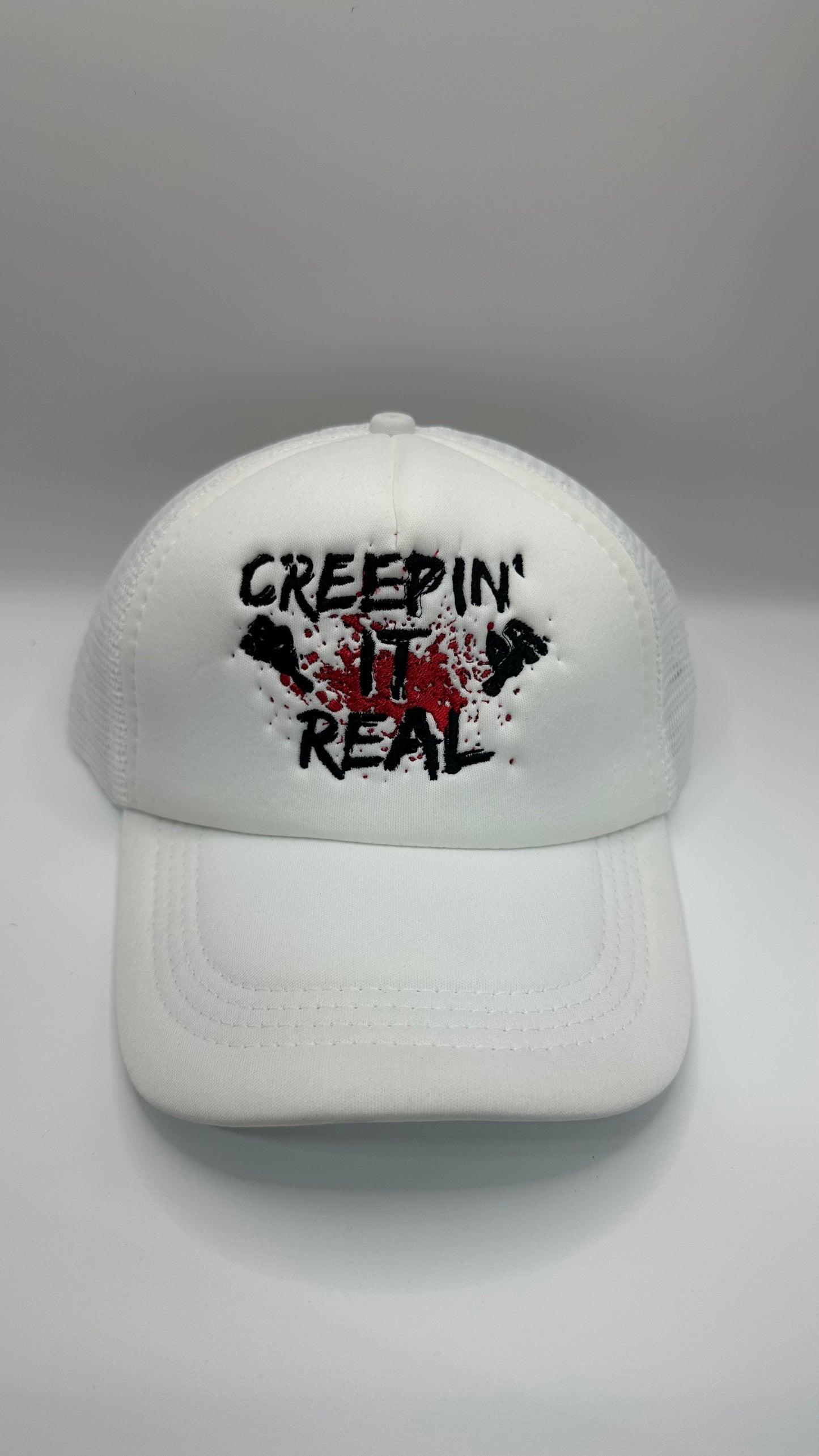 Creepin it Real Embroidered Puffy Hat