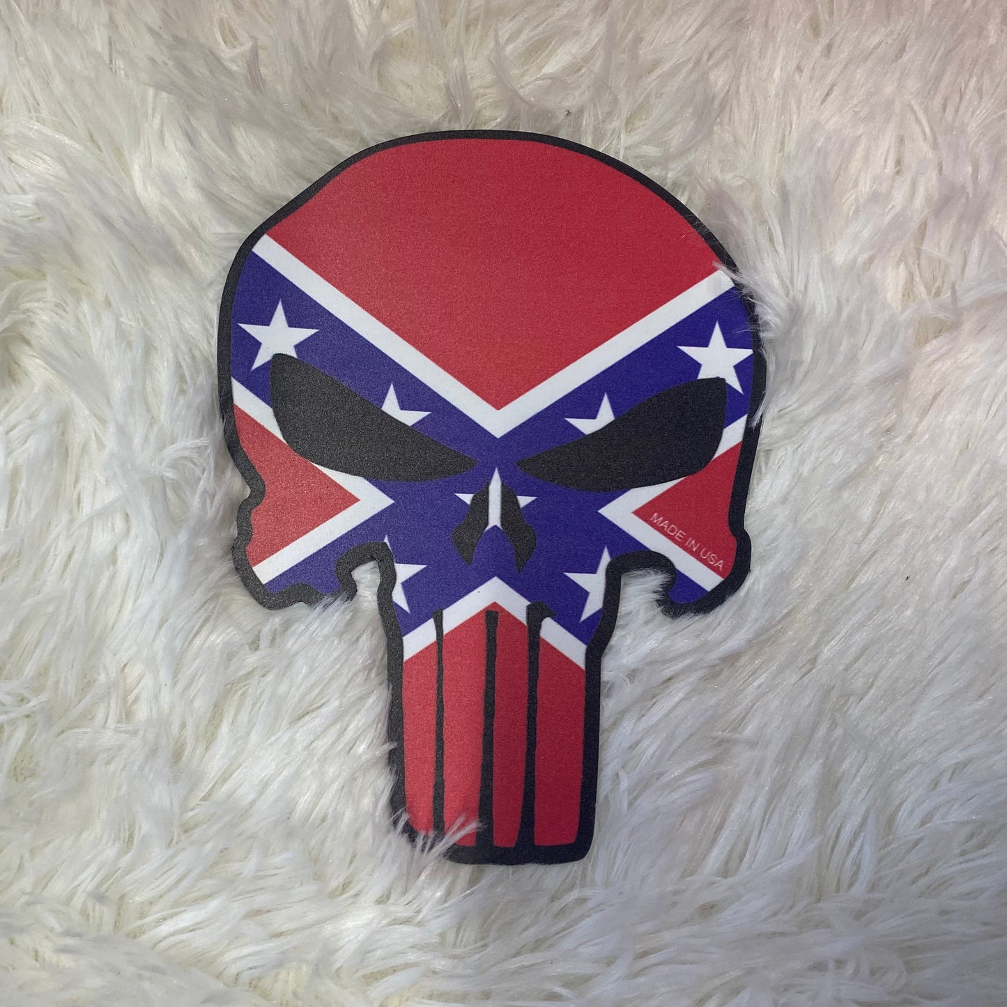 PUNISHER REBEL FLAG DYE CUT MAGNET - Crazy Kat Design Co