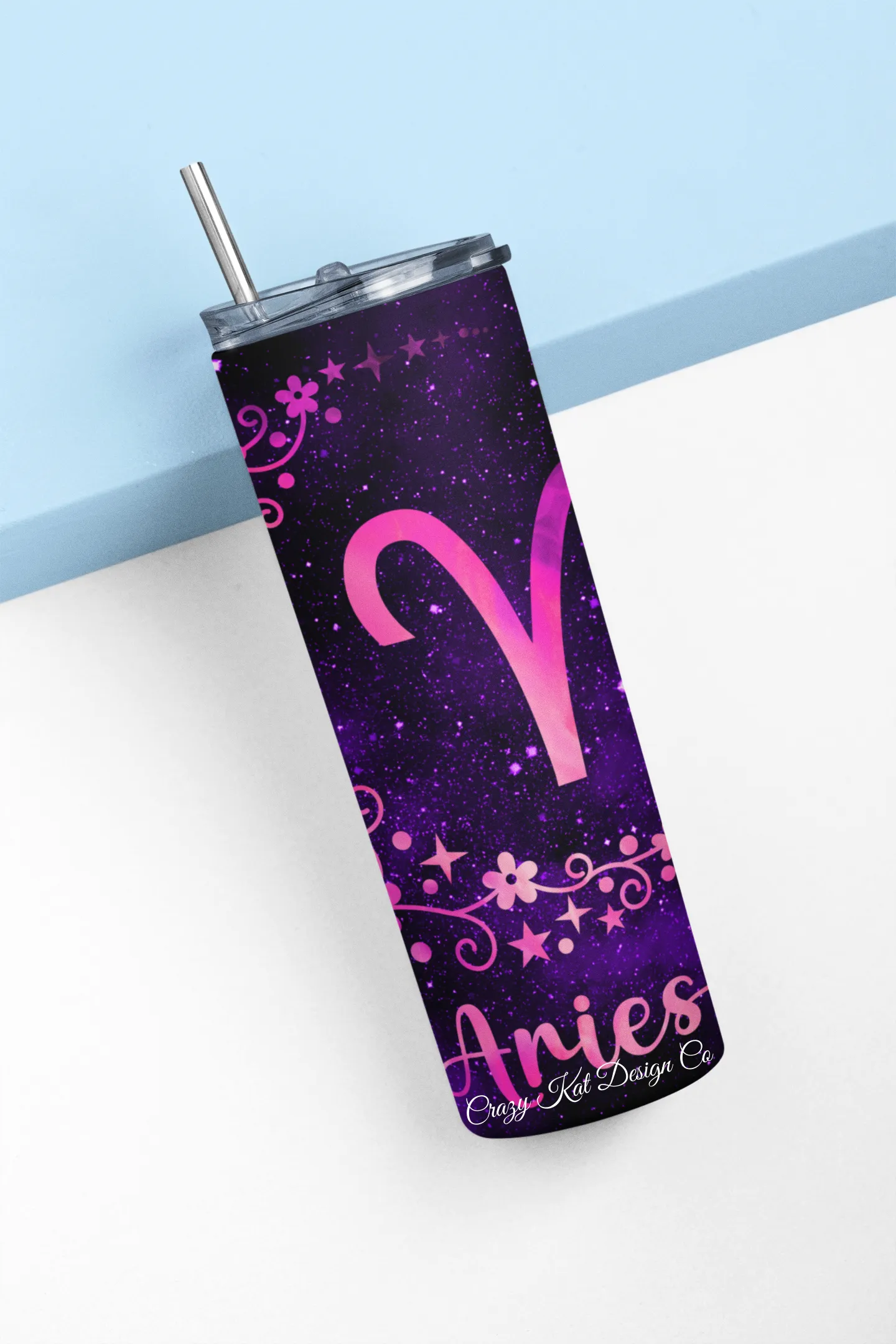 CUSTOMIZABLE TUMBLER ARIES ZODIAC INSPIRED - Crazy Kat Design Co