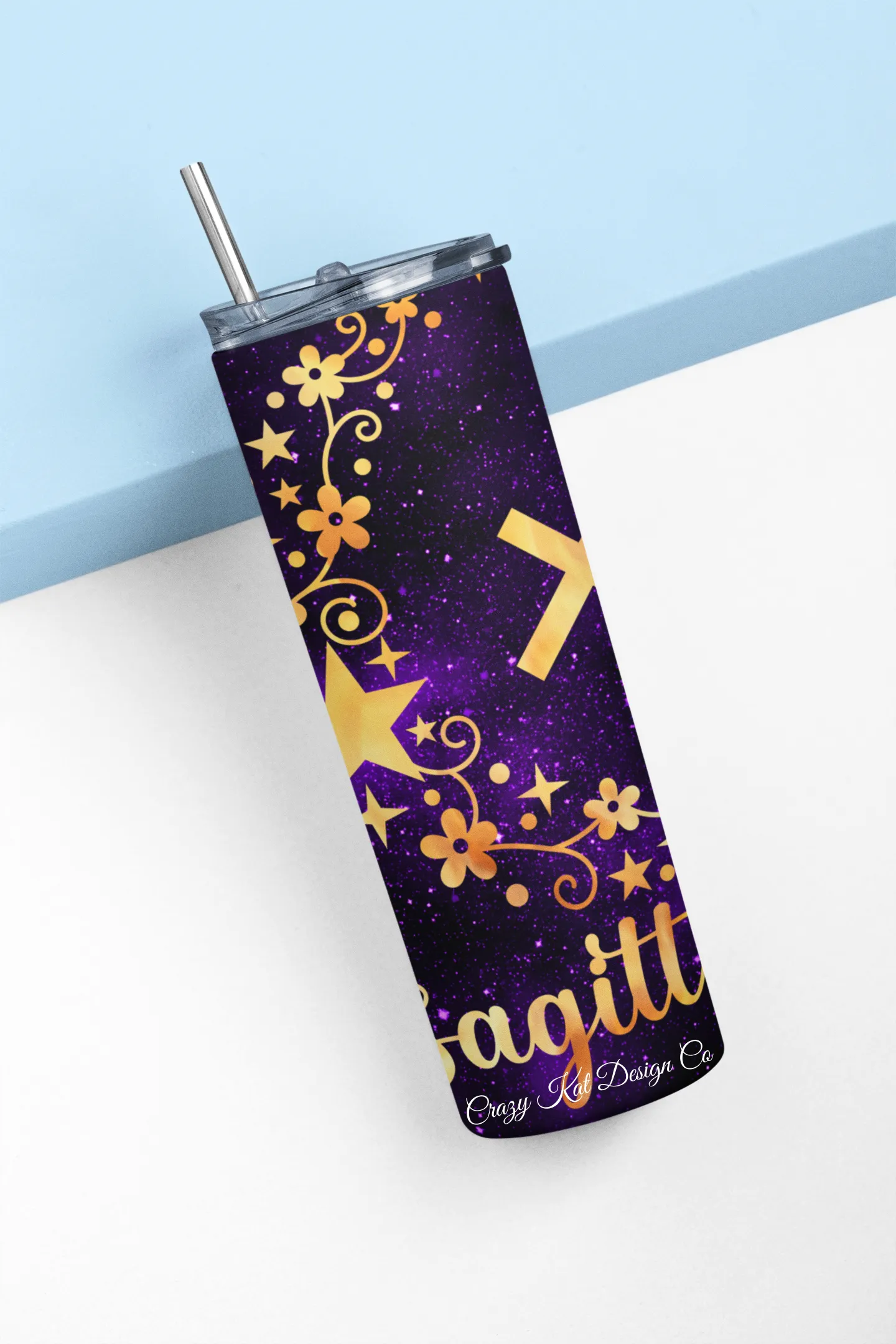 CUSTOMIZABLE TUMBLER SAGITTARIUS ZODIAC INSPIRED - Crazy Kat Design Co
