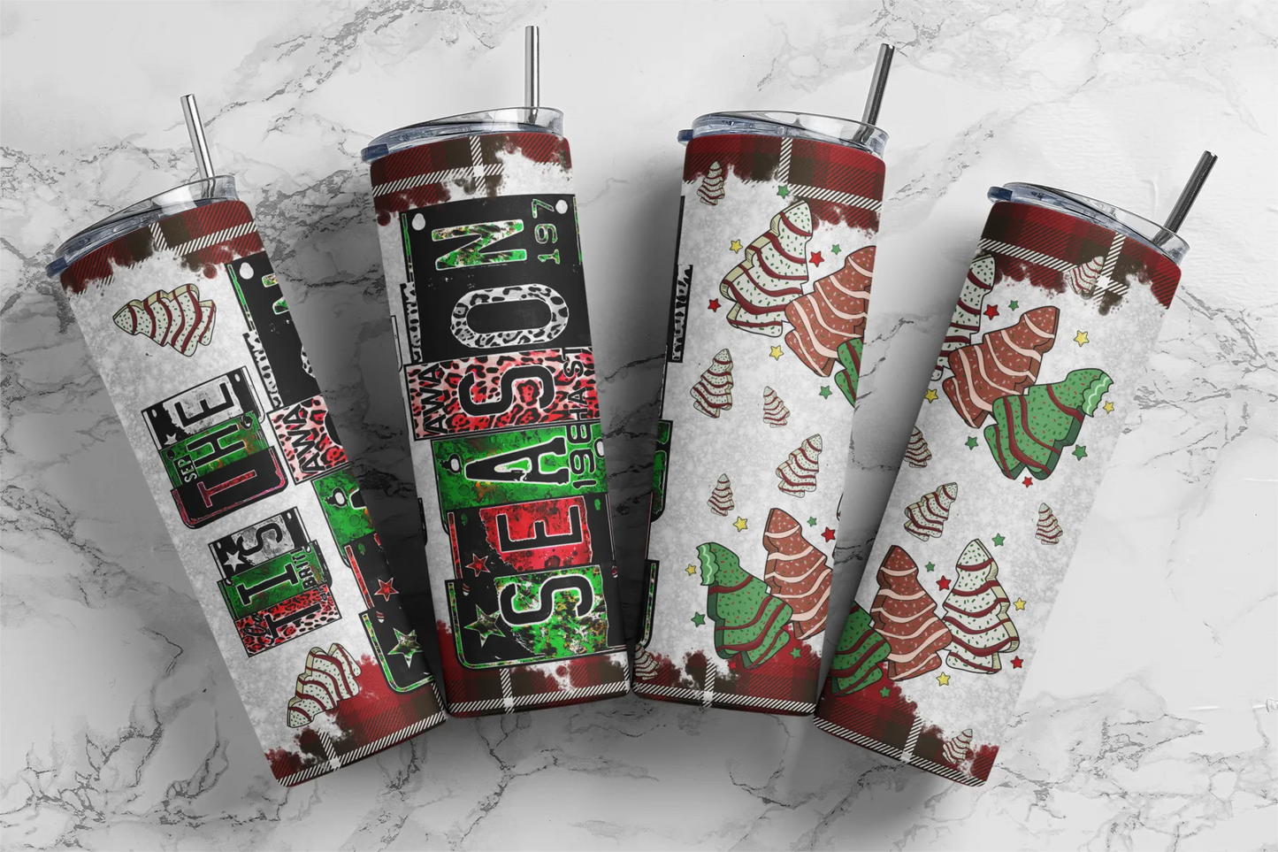CUSTOMIZABLE TIS THE SEASON HOT AND COLD TUMBLERS - Crazy Kat Design Co