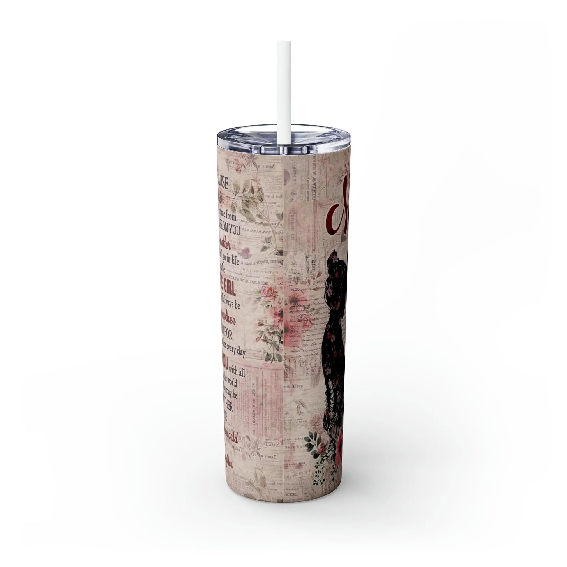 TO MY MOM Skinny Tumbler with Straw, 20oz - Crazy Kat Design Co