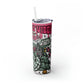 3d Puff Christmas Santa And friends Skinny Tumbler with Straw, 20oz