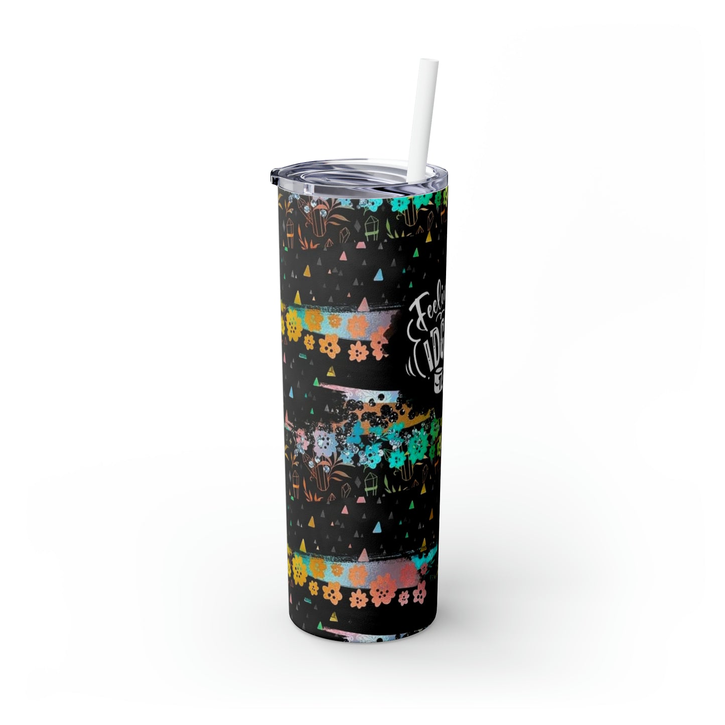 Feeling kinda don’t give a F*ckish today Skinny Tumbler with Straw, 20oz
