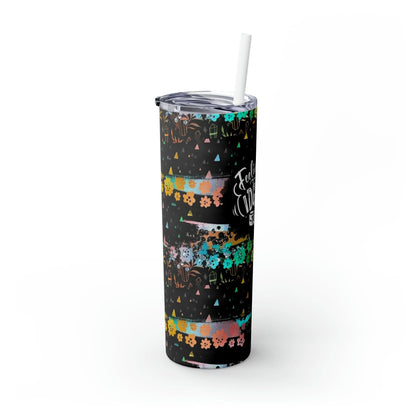 Feeling kinda don’t give a F*ckish today Skinny Tumbler with Straw, 20oz - Crazy Kat Design Co