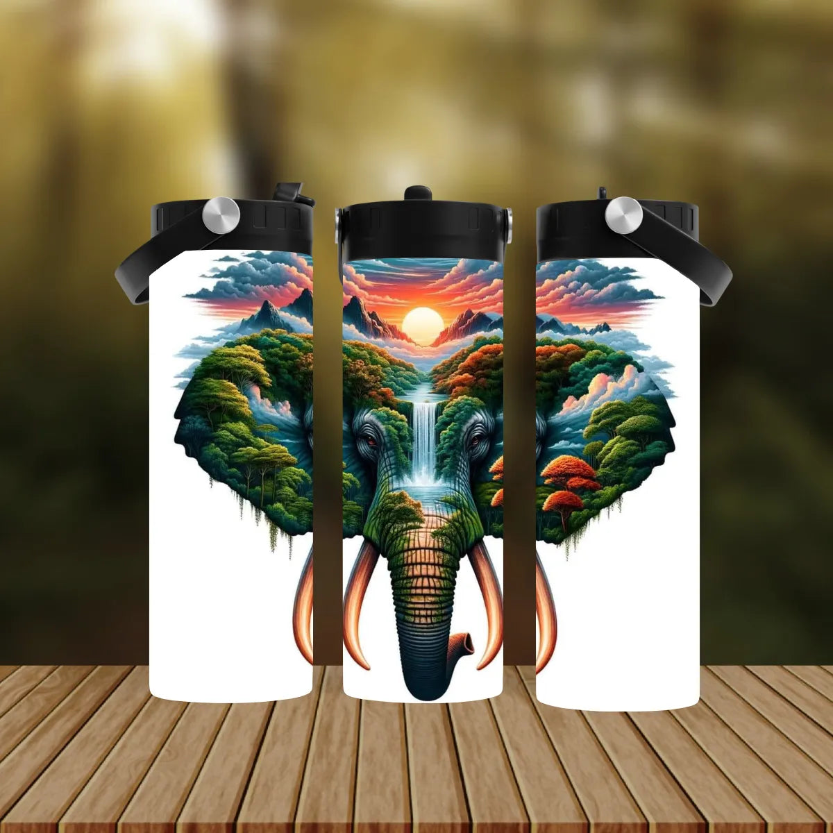 CUSTOMIZABLE ELEPHANT HOT AND COLD TUMBLER - Crazy Kat Design Co