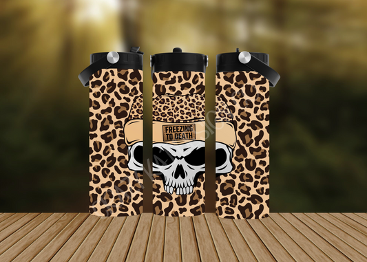 CUSTOMIZABLE FREEZING TO DEATH SKULLS  HOT AND COLD TUMBLERS