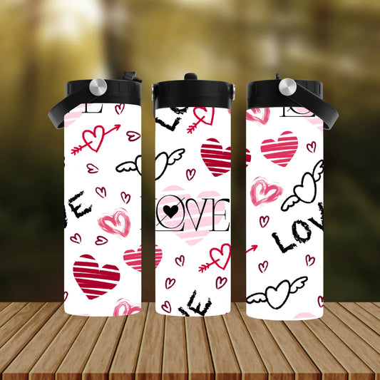 CUSTOMIZABLE LOVE HEARTS HOT AND COLD TUMBLERS - Crazy Kat Design Co