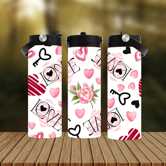 CUSTOMIZABLE LOVE HEARTS HOT AND COLD TUMBLERS - Crazy Kat Design Co