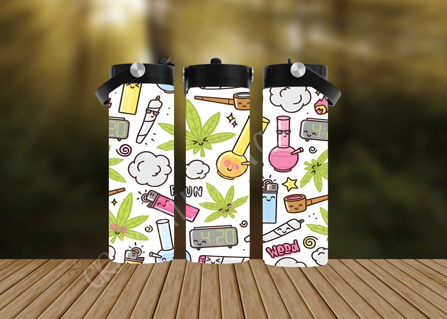 CUSTOMIZABLE CANNABIS 420 WEED HOT OR COLD TUMBLER