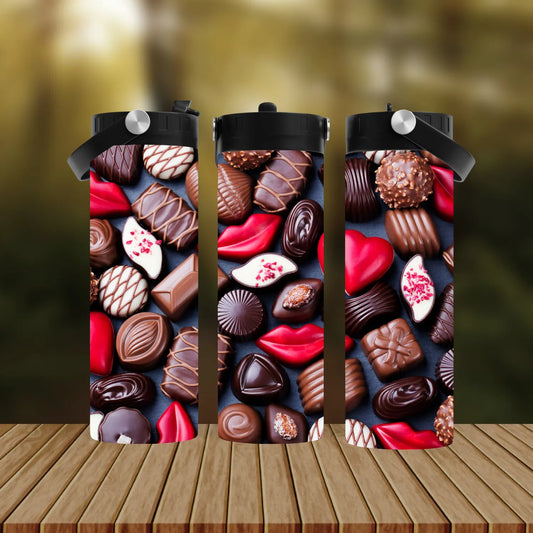 CUSTOMIZABLE CHOCOLATE BOX HAPPY VALENTINES DAY HOT AND COLD TUMBLERS - Crazy Kat Design Co