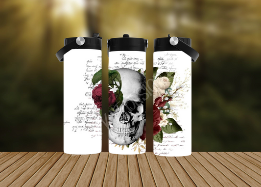CUSTOMIZABLE SKULL AND ROSES HOT AND COLD TUMBLERS