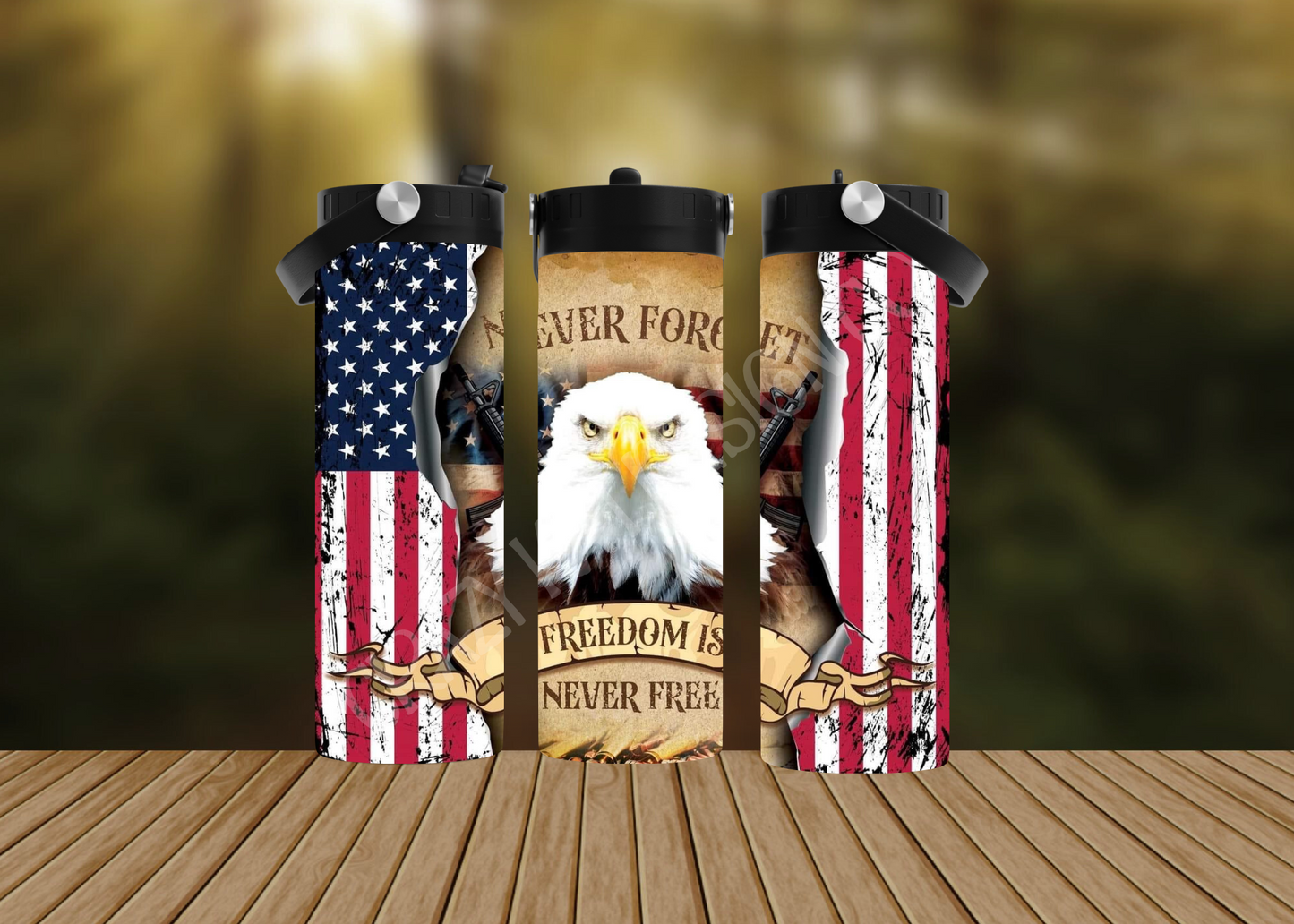 CUSTOMIZABLE NEVER FORGET FREEDOM WAS NEVER FREE HOT AND COLD TUMBLERS