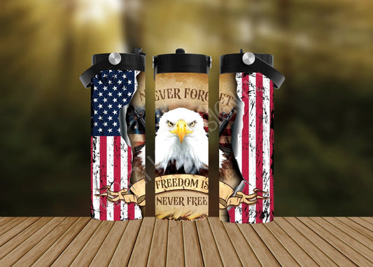 CUSTOMIZABLE NEVER FORGET FREEDOM WAS NEVER FREE HOT AND COLD TUMBLERS - Crazy Kat Design Co