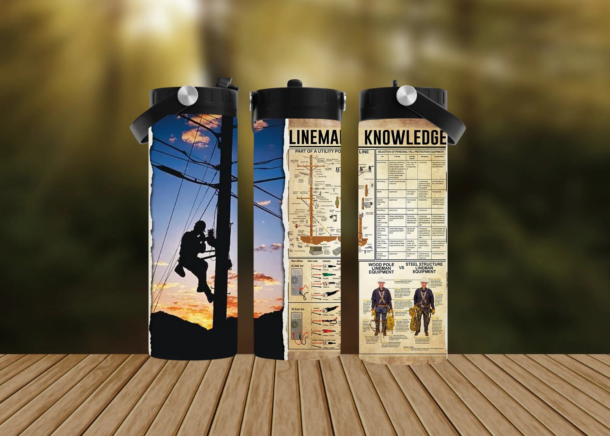 CUSTOMIZABLE LINEMAN KNOWLEDGE HOT AND COLD TUMBLERS - Crazy Kat Design Co