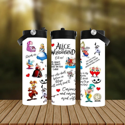 CUSTOMIZABLE ALICE IN WONDERLANDS HOT AND COLD TUMBLER - Crazy Kat Design Co