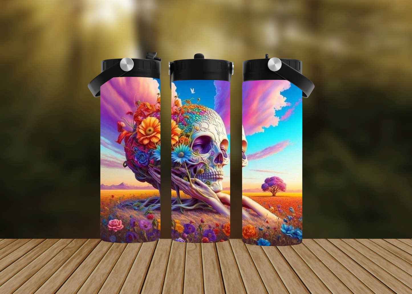 CUSTOMIZABLE SKULLS IN HANDS HOT AND COLD TUMBLERS