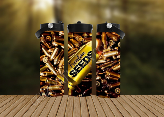 CUSTOMIZABLE FREEDOM SEEDS BULLET HOT OR COLD TUMBLER - Crazy Kat Design Co