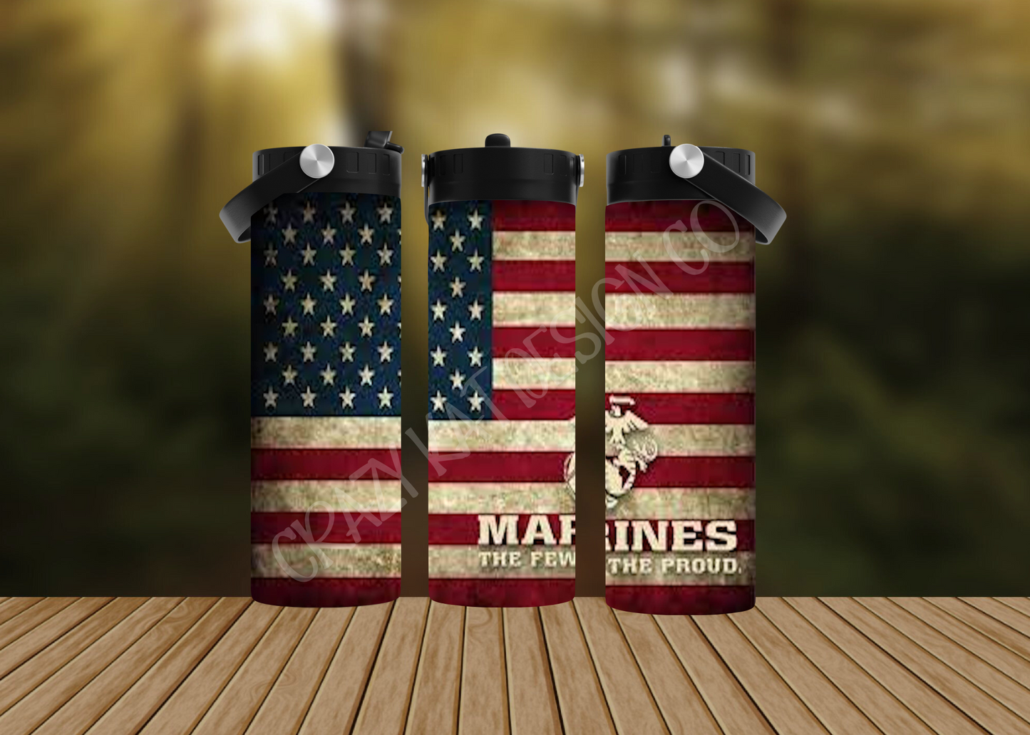 CUSTOMIZABLE AMERICAN US MARINES HOT AND COLD TUMBLERS