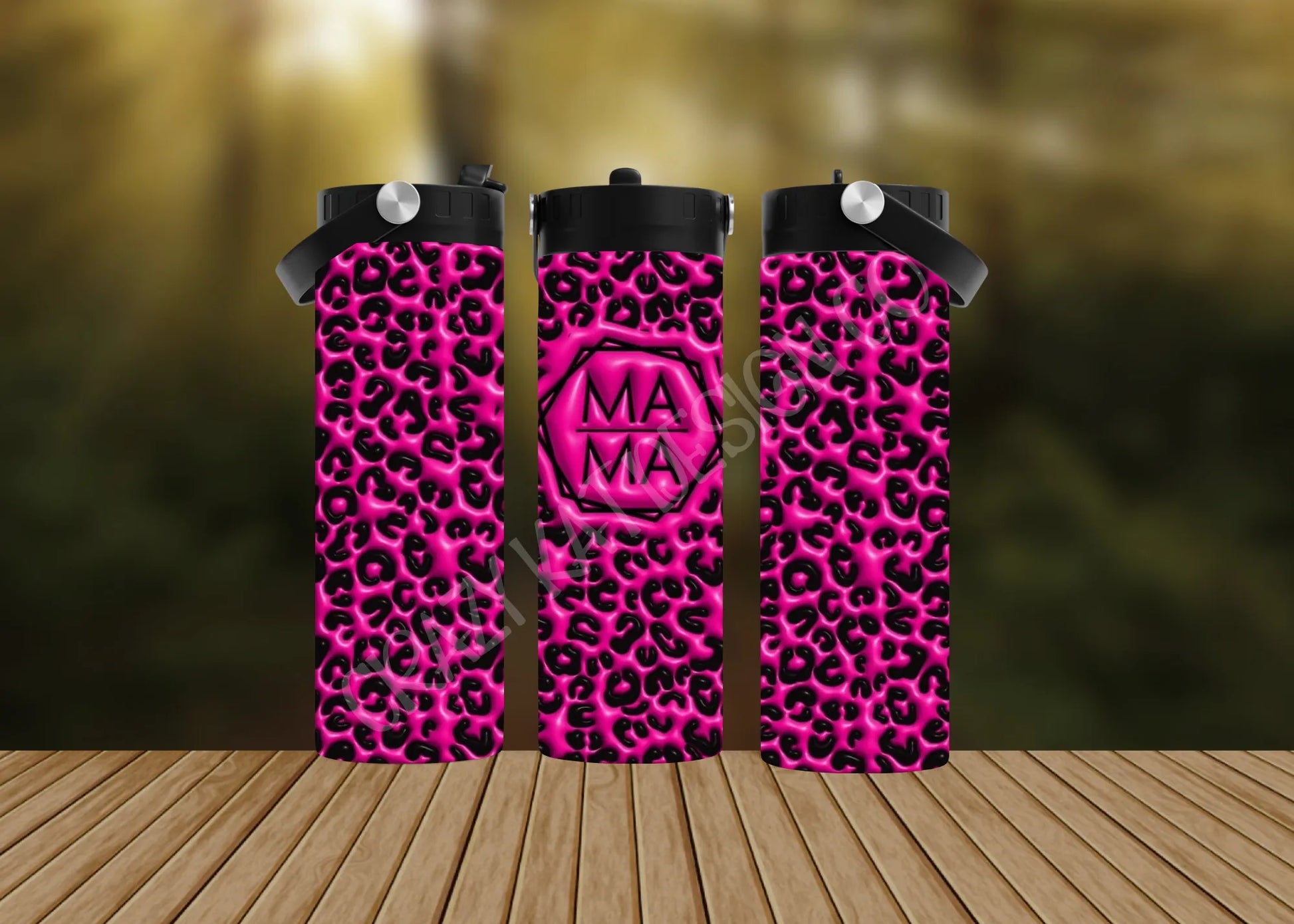 CUSTOMIZABLE MAMA 3D PUFF PINK HOT AND COLD TUMBLERS - Crazy Kat Design Co