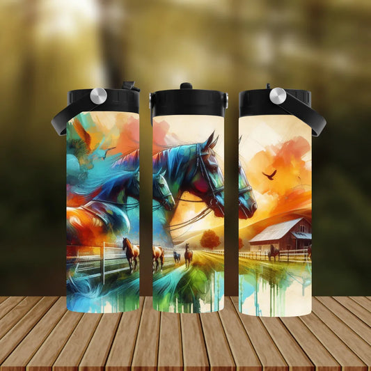 CUSTOMIZABLE HORSE HOT AND COLD TUMBLER - Crazy Kat Design Co