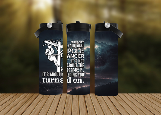 CUSTOMIZABLE LINEMAN POLE DANCE HOT AND COLD TUMBLERS