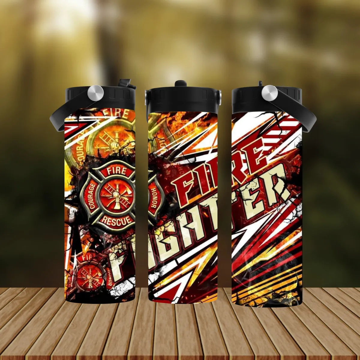 CUSTOMIZABLE FIREFIGHTER HOT AND COLD TUMBLER - Crazy Kat Design Co