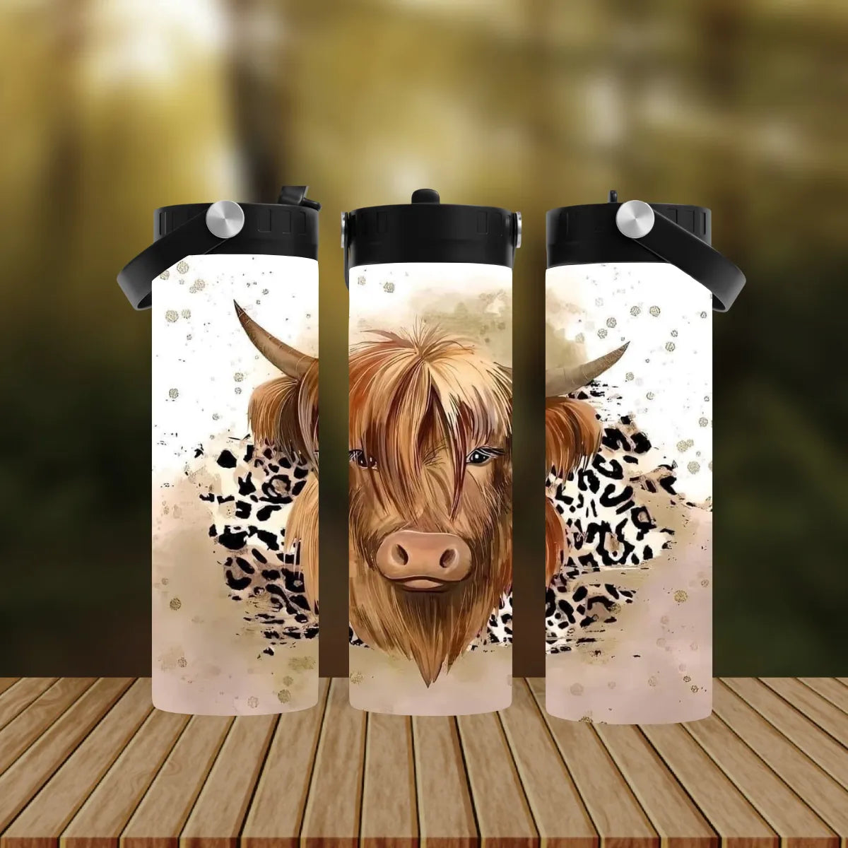 CUSTOMIZABLE HIGHLAND COW HOT AND COLD TUMBLER - Crazy Kat Design Co