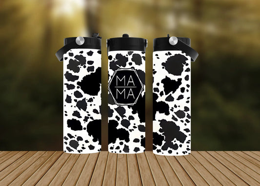 CUSTOMIZABLE MAMA COW PRINT HOT AND COLD TUMBLERS - Crazy Kat Design Co