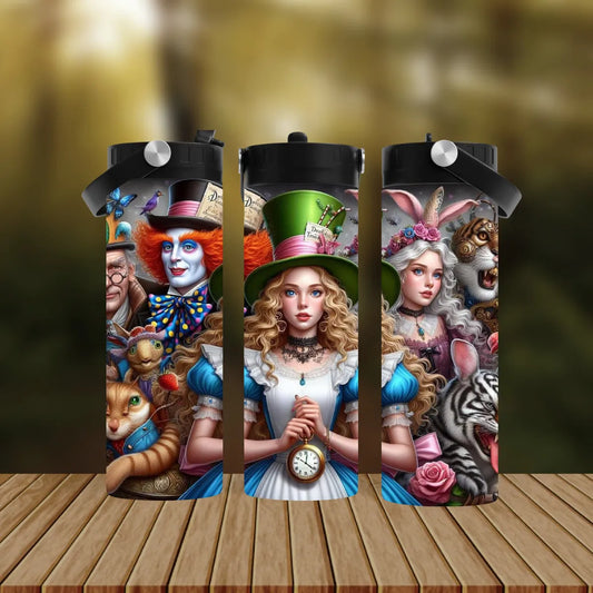 CUSTOMIZABLE ALICE IN WONDERLANDS HOT AND COLD TUMBLER - Crazy Kat Design Co