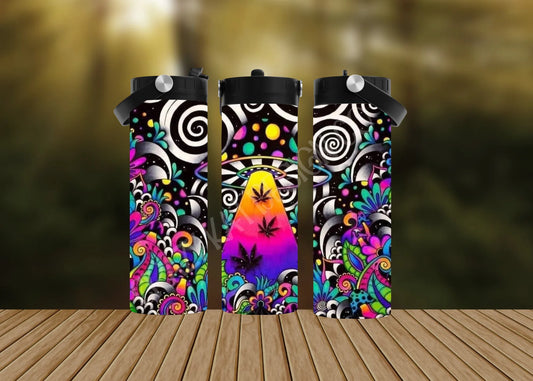 CUSTOMIZABLE UFO WEED ALIEN HOT AND COLD TUMBLERS - Crazy Kat Design Co