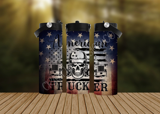 CUSTOMIZABLE AMERICAN TRUCKER HOT AND COLD TUMBLERS