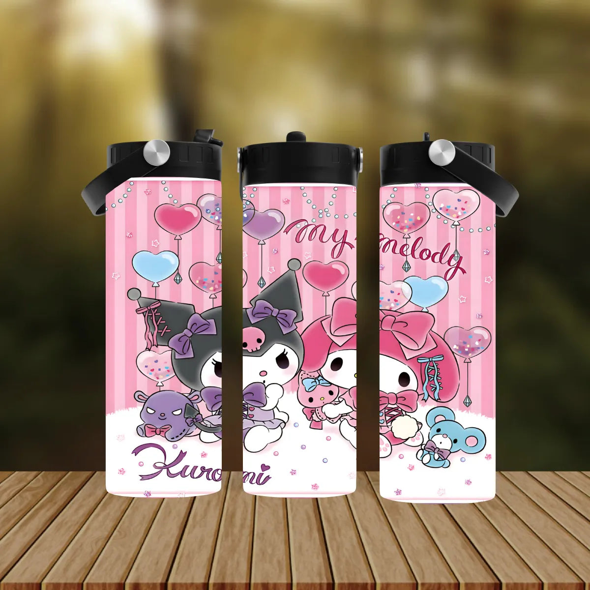 CUSTOMIZABLE KUROMI AND MY MELODY HOT AND COLD TUMBLER - Crazy Kat Design Co